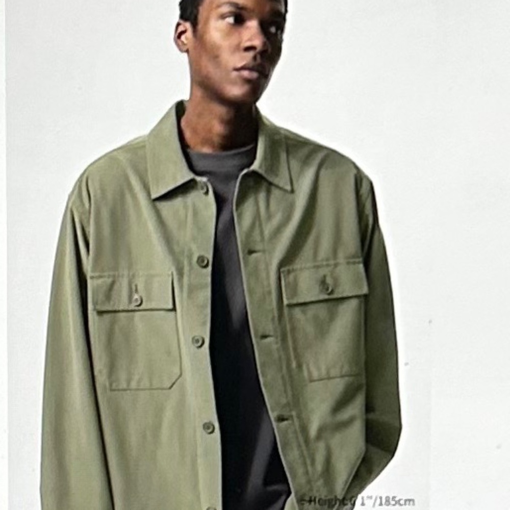 UNIQLO Men's Jersey Overshirt in Olive Size S